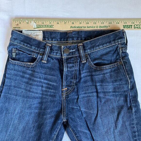 Abercrombie & Fitch Jeans Mens 29x32 Blue Denim Pants The A&F Skinny Button Fly - Picture 4 of 7